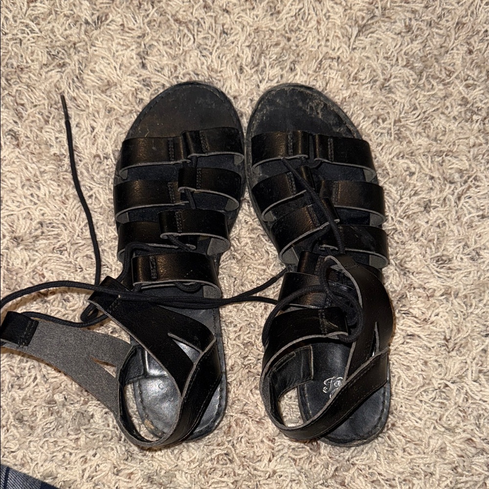 Black Gladiator Sandals